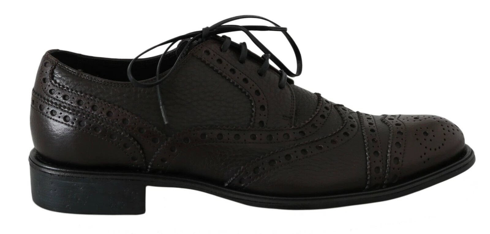 Dolce & Gabbana Brown Leather Wingtip Derby Formal Shoes by Dolce & Gabbana