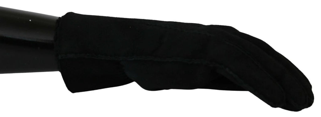 Dolce & Gabbana Black Leather Motorcycle Biker Mitten Gloves by Dolce & Gabbana