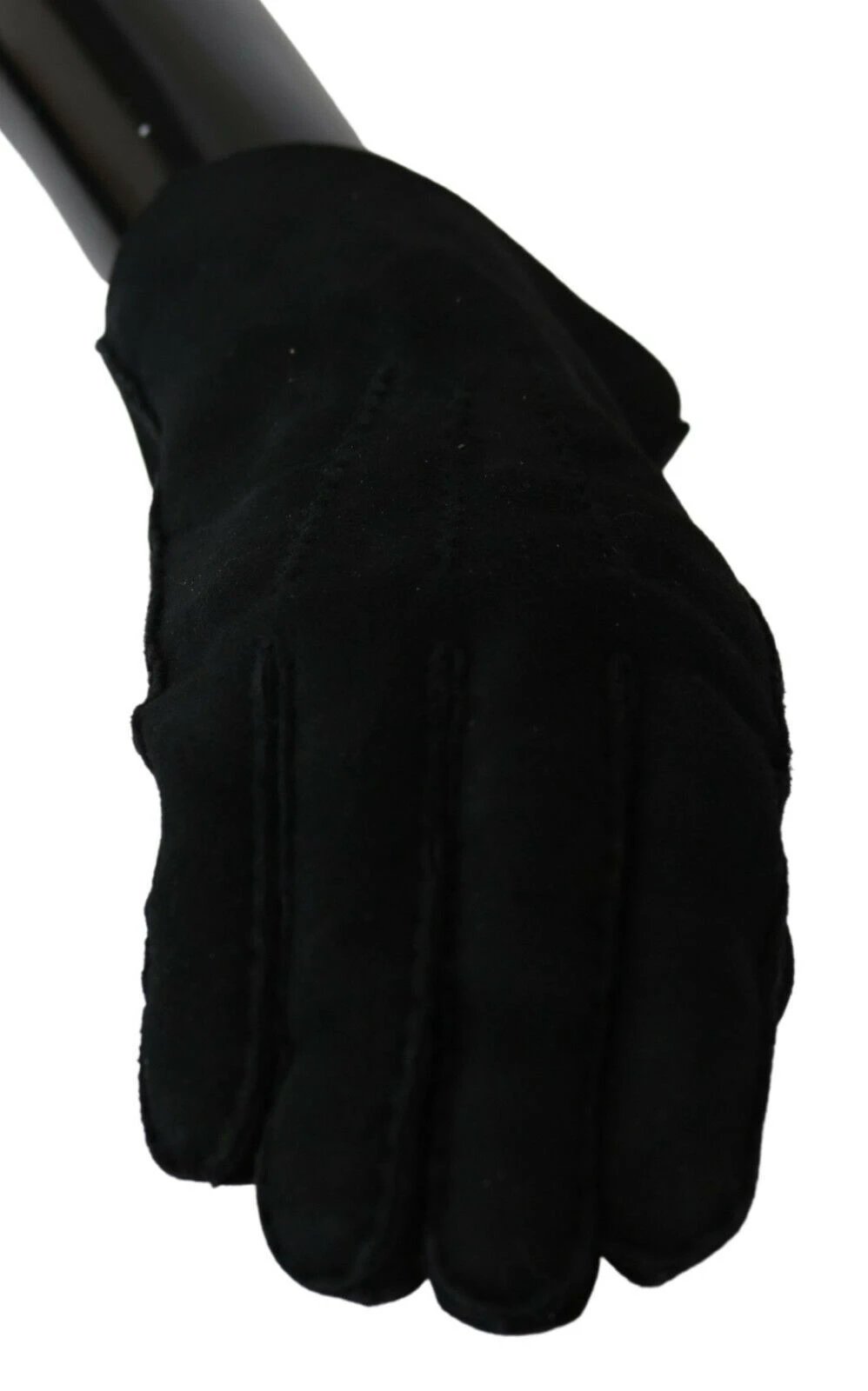Dolce & Gabbana Black Leather Motorcycle Biker Mitten Gloves by Dolce & Gabbana