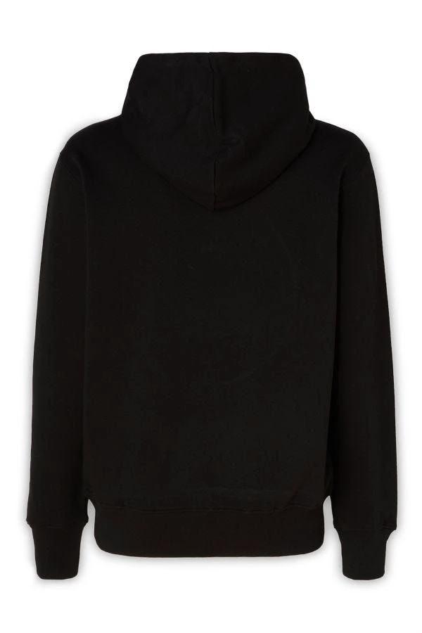 Versace Jeans Black Cotton Logo Details Hooded Sweatshirt by Versace Jeans