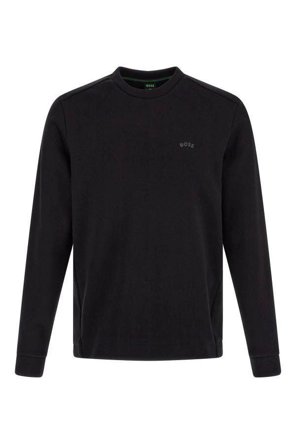 Hugo Boss Black Cotton Logo Details Sweatshirt by Hugo Boss