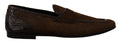 Dolce & Gabbana Shoes Dress Loafers Brown Leather Slip Shoes by Dolce & Gabbana