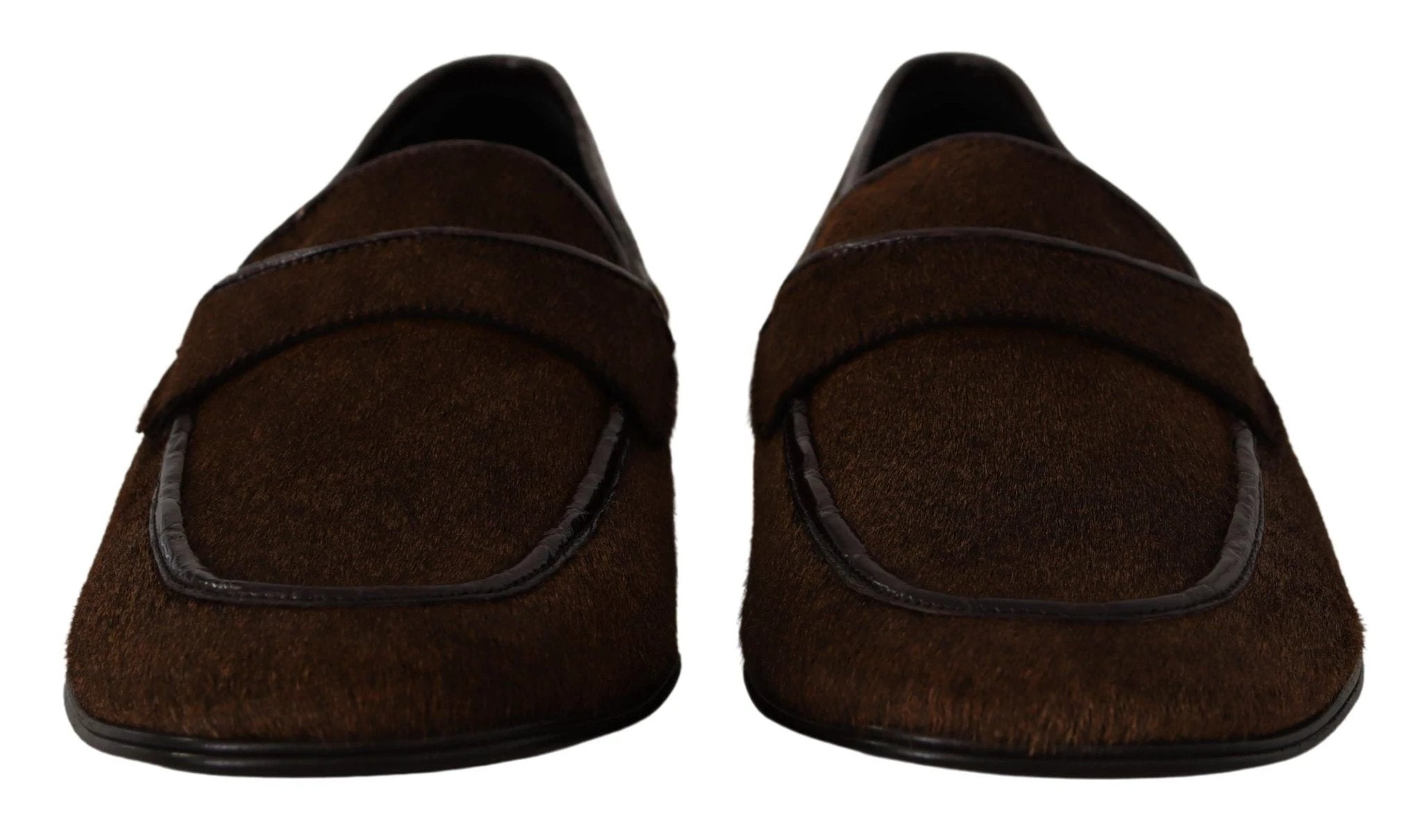 Dolce & Gabbana Shoes Dress Loafers Brown Leather Slip Shoes by Dolce & Gabbana