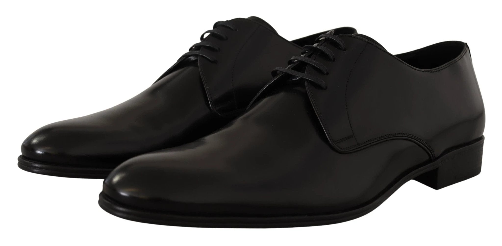 Dolce & Gabbana Black Leather Lace Up Formal Derby Shoes by Dolce & Gabbana