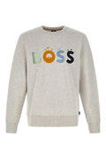 Hugo Boss Grey Cotton Logo Details Sweatshirt by Hugo Boss