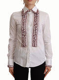 Dolce & Gabbana White Cotton Lace Long Sleeves Ruffle Collar Top Shirt by Dolce & Gabbana