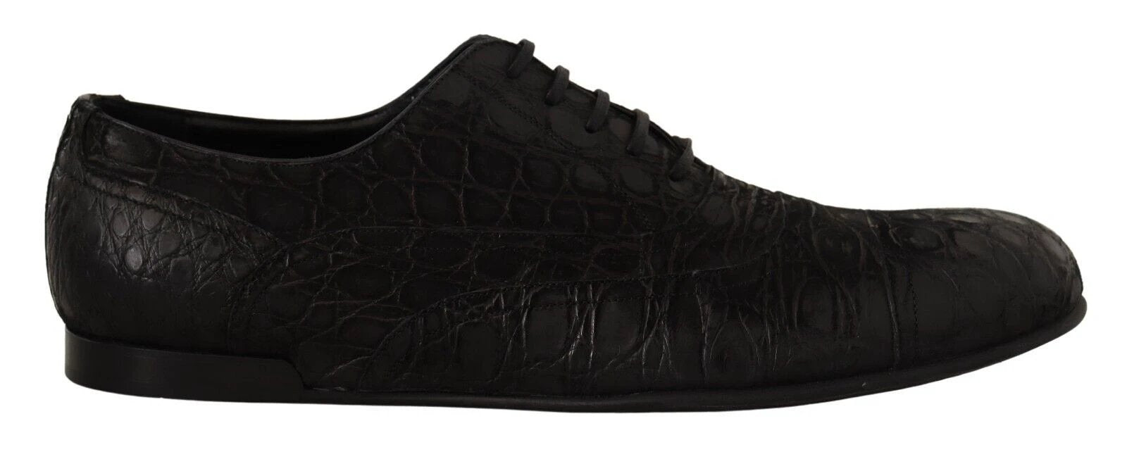 Dolce & Gabbana Black Caiman Leather Mens Oxford Shoes by Dolce & Gabbana