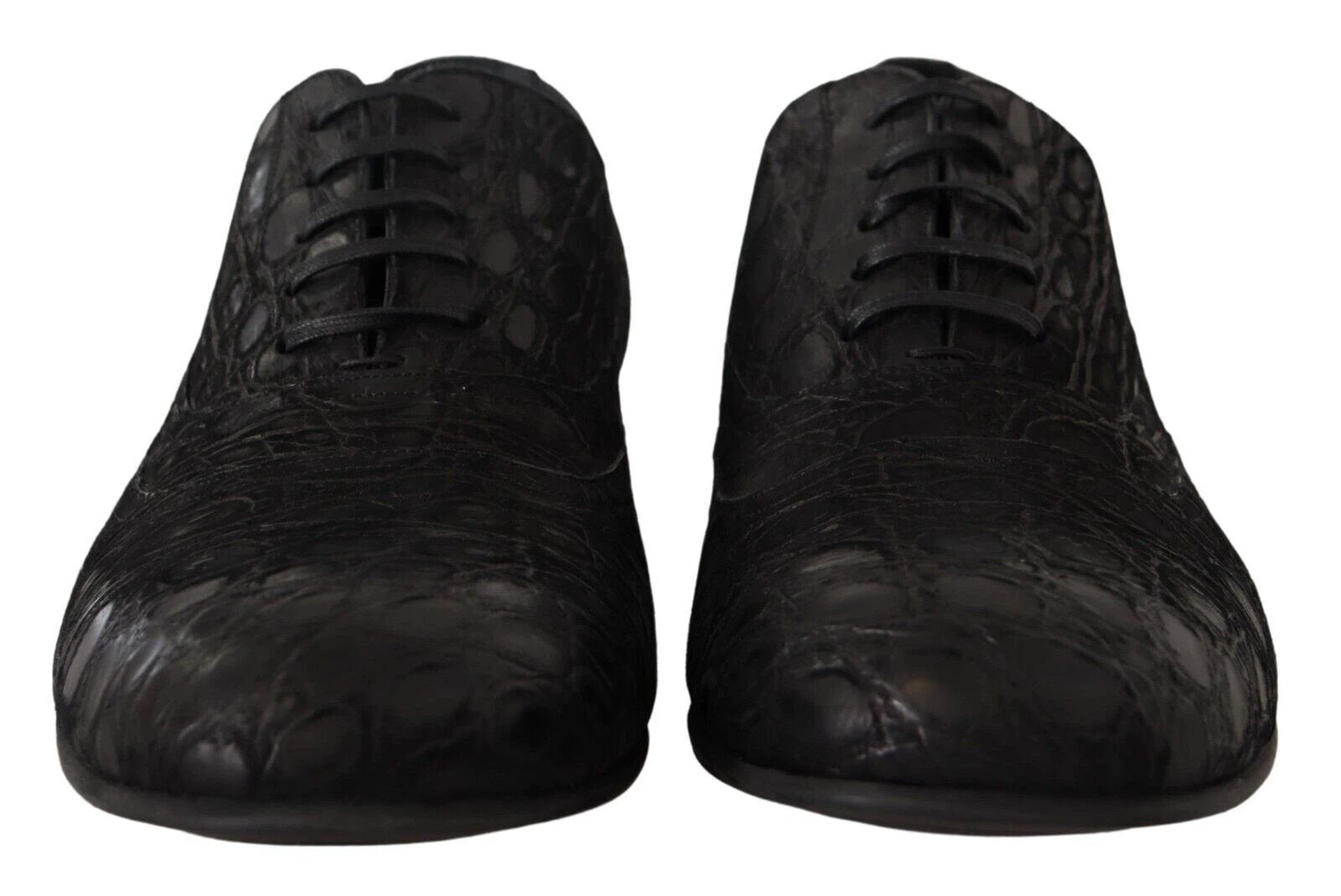 Dolce & Gabbana Black Caiman Leather Mens Oxford Shoes by Dolce & Gabbana