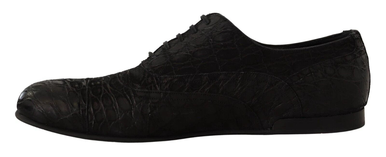 Dolce & Gabbana Black Caiman Leather Mens Oxford Shoes by Dolce & Gabbana
