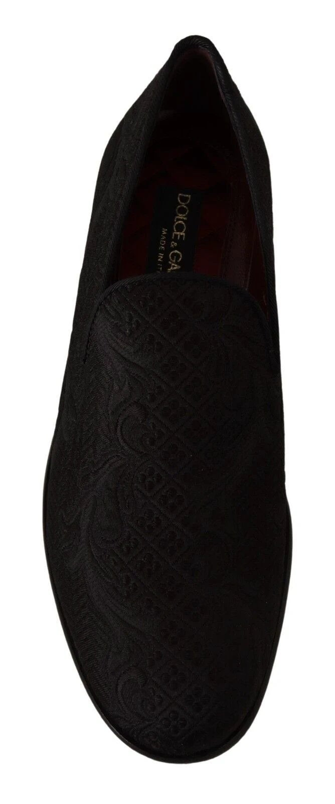 Dolce & Gabbana Black Floral Brocade Slippers Loafers Shoes by Dolce & Gabbana