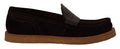 Dolce & Gabbana Brown Suede Leather Slip On Flats Moccasin Shoes by Dolce & Gabbana