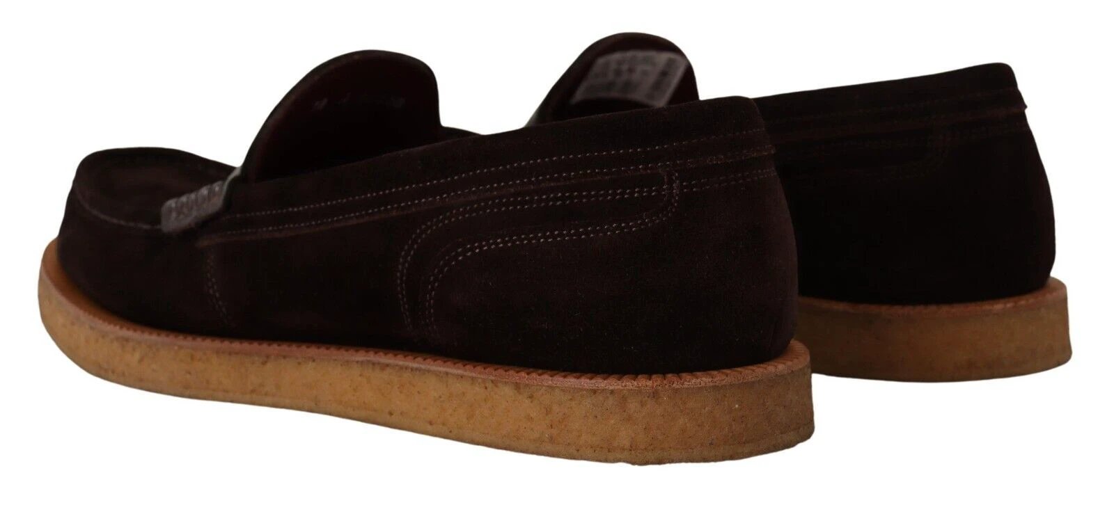 Dolce & Gabbana Brown Suede Leather Slip On Flats Moccasin Shoes by Dolce & Gabbana