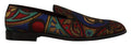 Dolce & Gabbana Multicolor Jacquard Crown Slippers Loafers Shoes by Dolce & Gabbana