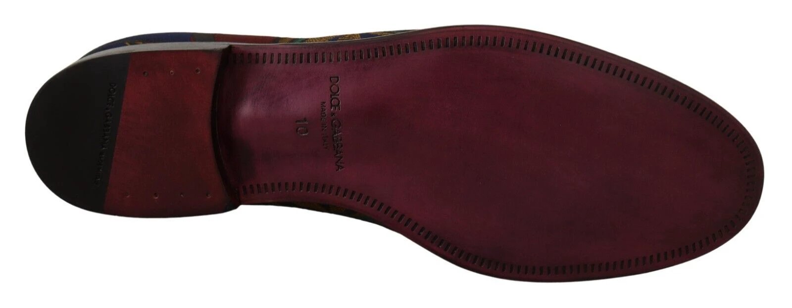 Dolce & Gabbana Multicolor Jacquard Crown Slippers Loafers Shoes by Dolce & Gabbana