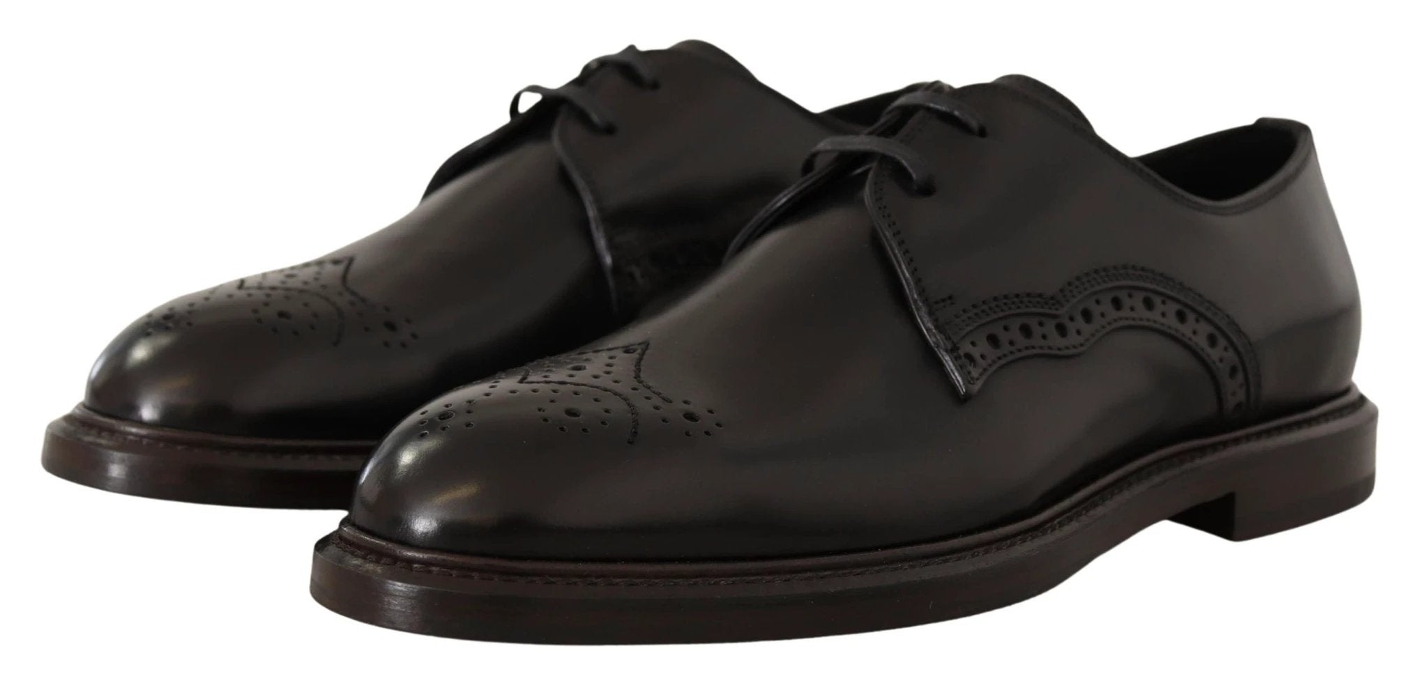 Dolce & Gabbana Black Leather Dress Formal Derby Shoes by Dolce & Gabbana