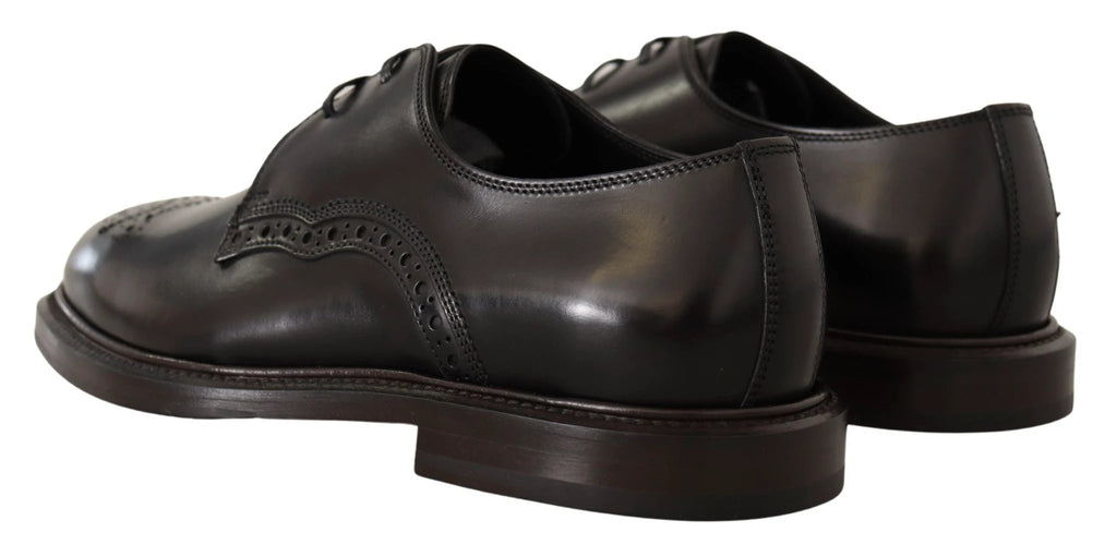 Dolce & Gabbana Black Leather Dress Formal Derby Shoes by Dolce & Gabbana