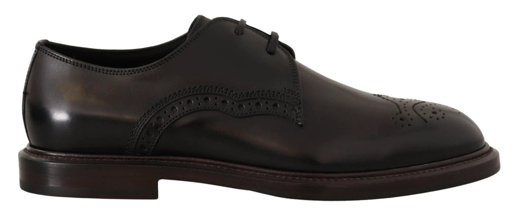 Dolce & Gabbana Black Leather Dress Formal Derby Shoes by Dolce & Gabbana