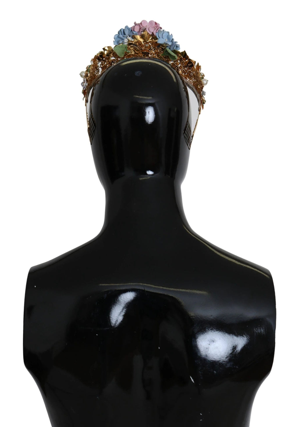 Dolce & Gabbana Gold Crystal Purple Hortensia Headband Crown Diadem by Dolce & Gabbana