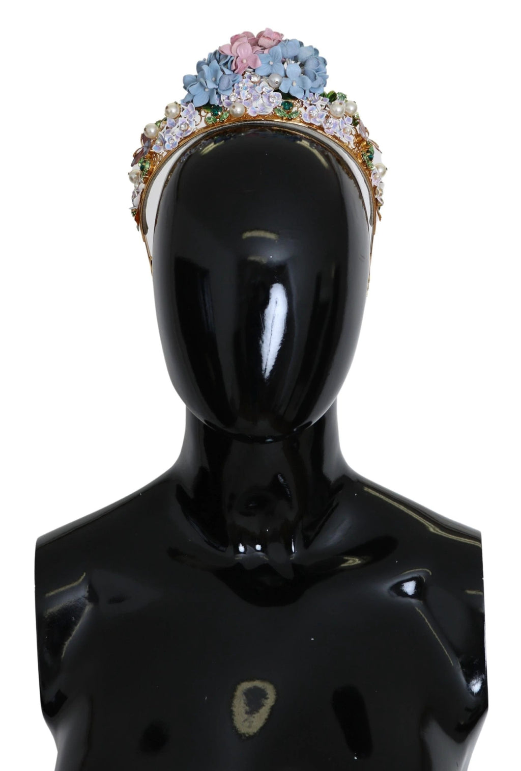 Dolce & Gabbana Gold Crystal Purple Hortensia Headband Crown Diadem by Dolce & Gabbana