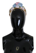 Dolce & Gabbana Gold Crystal Purple Hortensia Headband Crown Diadem by Dolce & Gabbana