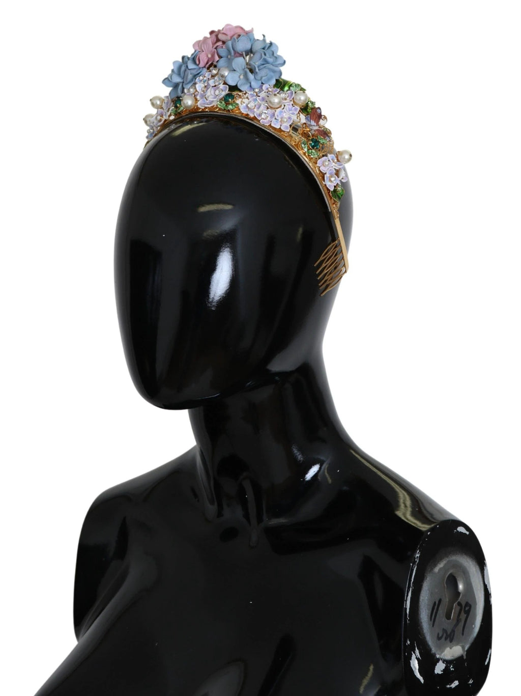 Dolce & Gabbana Gold Crystal Purple Hortensia Headband Crown Diadem by Dolce & Gabbana