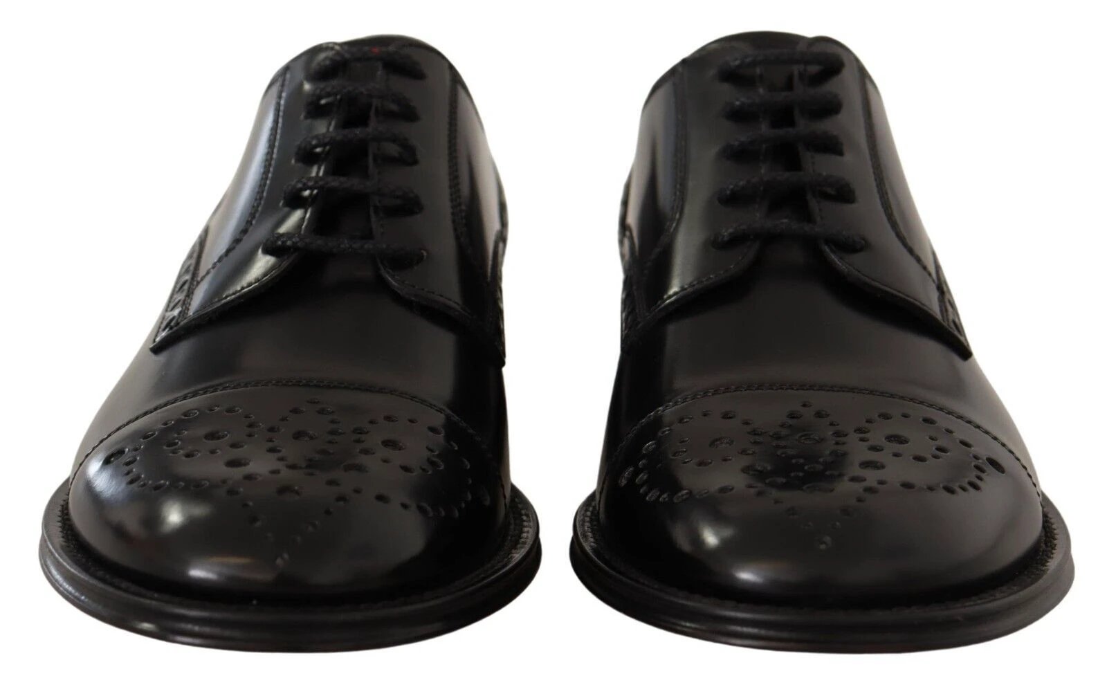 Dolce & Gabbana Black Leather Wingtip Mens Formal Derby Shoes by Dolce & Gabbana