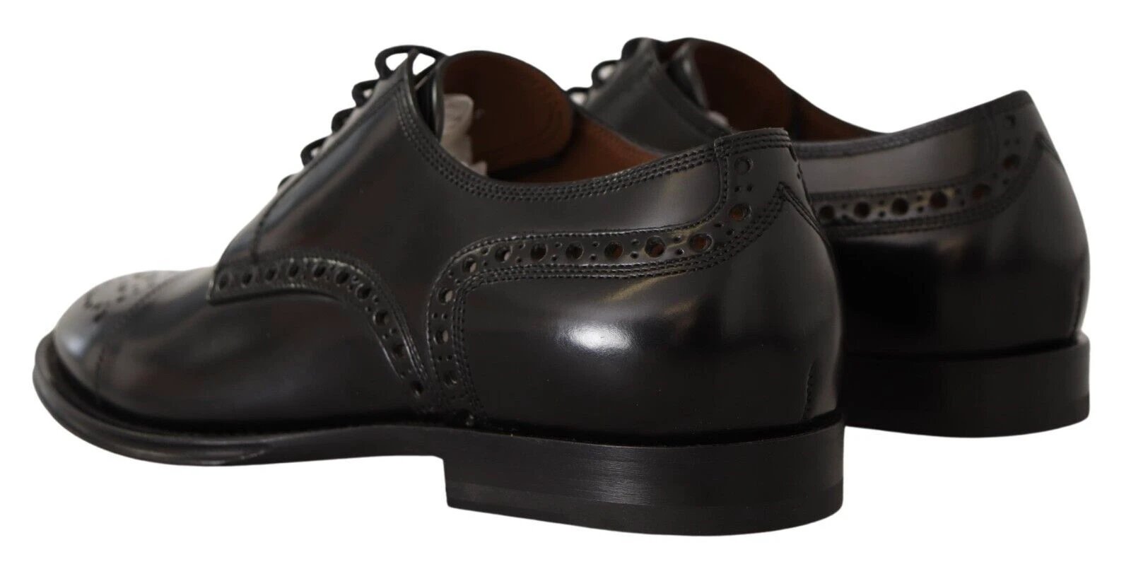Dolce & Gabbana Black Leather Wingtip Mens Formal Derby Shoes by Dolce & Gabbana