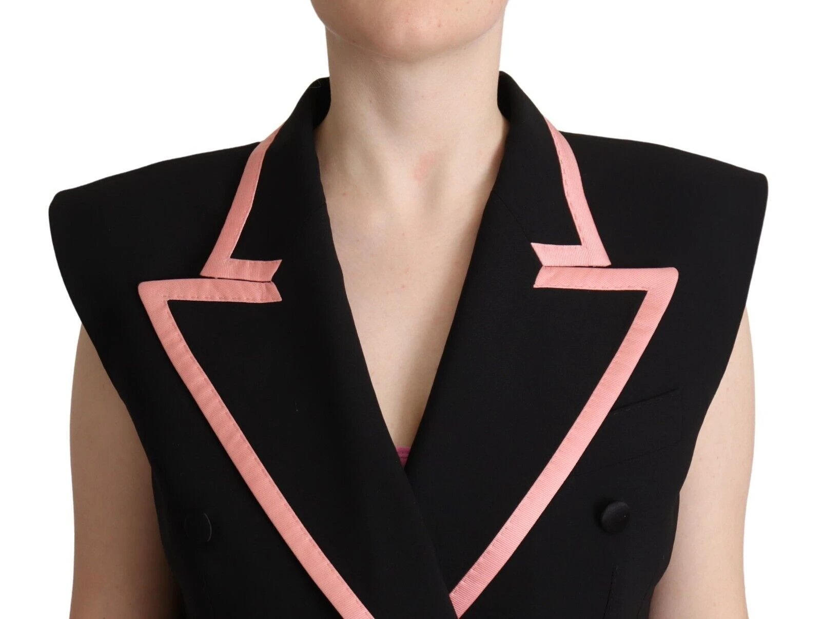 Dolce & Gabbana Black Wool Blend Sleeveless Jumpsuit Dress by Dolce & Gabbana