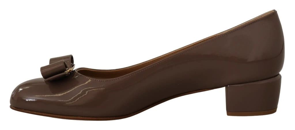 Escarpins Salvatore Ferragamo en cuir de veau Naplak marron