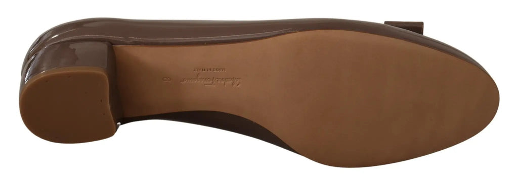 Escarpins Salvatore Ferragamo en cuir de veau Naplak marron