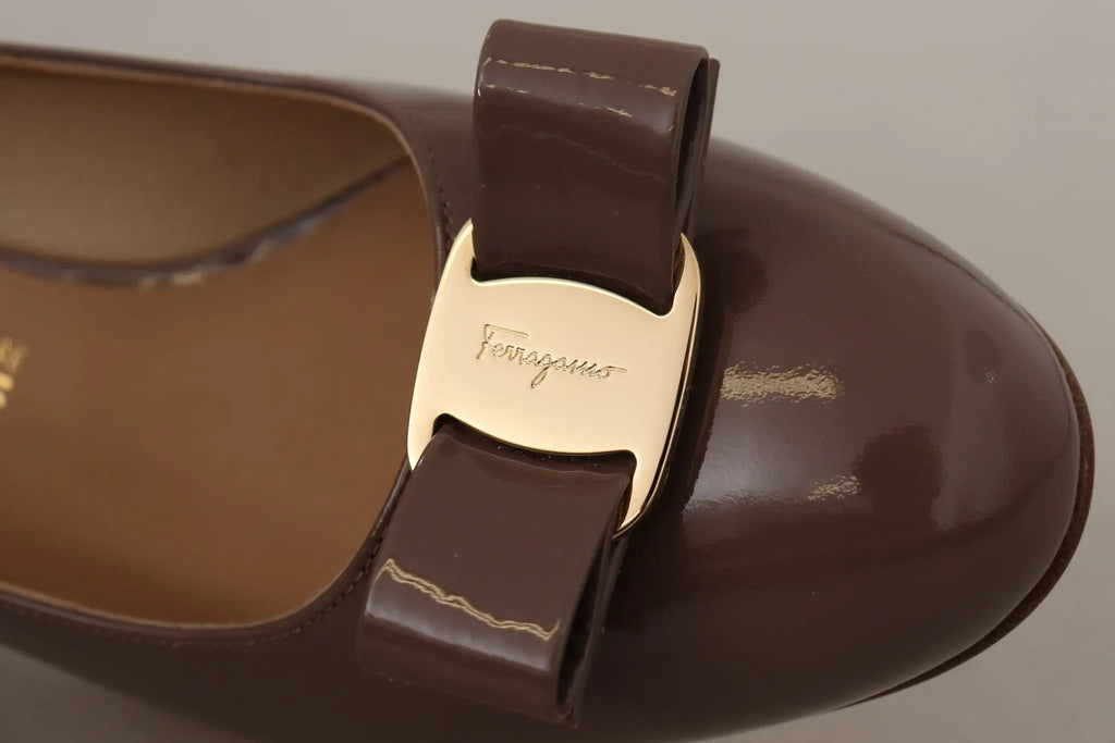 Escarpins Salvatore Ferragamo en cuir de veau Naplak marron