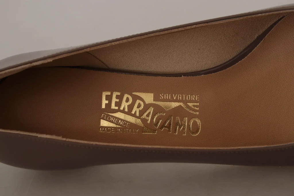Escarpins Salvatore Ferragamo en cuir de veau Naplak marron