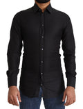 Dolce & Gabbana Black GOLD Cotton Slim Dress Formal Shirt by Dolce & Gabbana
