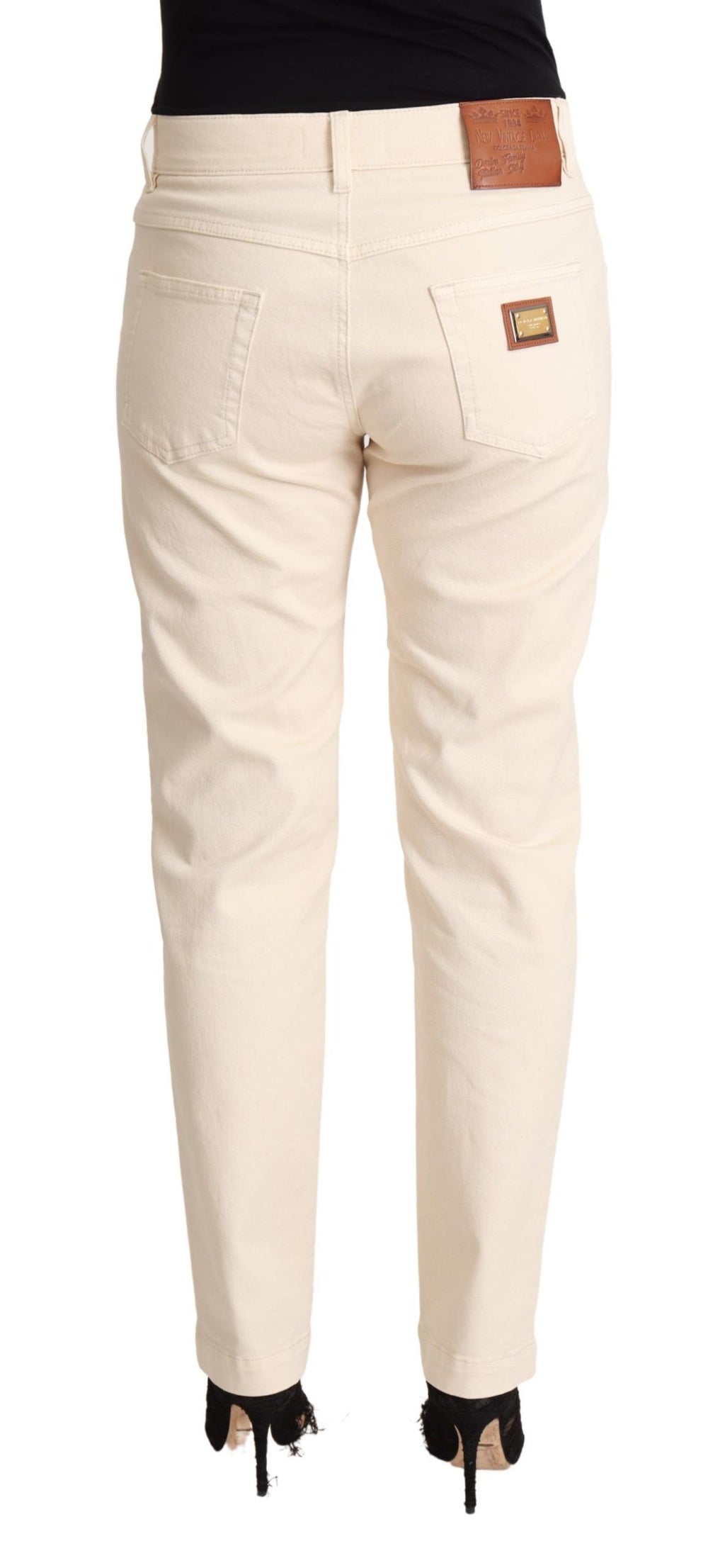 Dolce & Gabbana White Cotton Skinny Denim Women Jeans Pants by Dolce & Gabbana