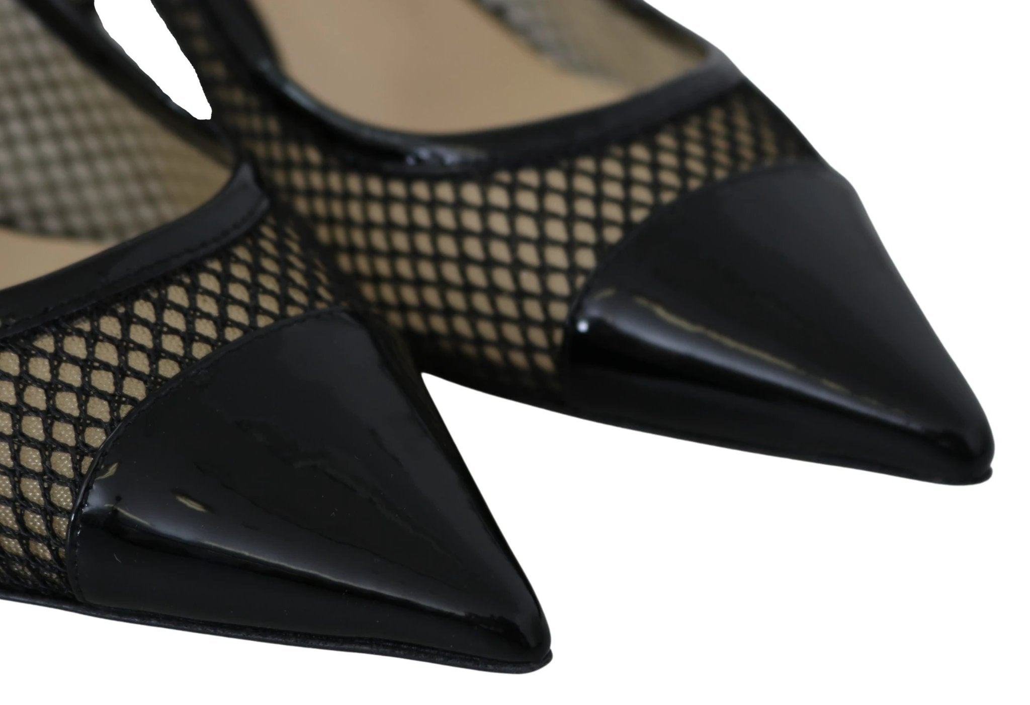 Jimmy Choo Black Mesh and Leather Amika 50 Pumps by Jimmy Choo