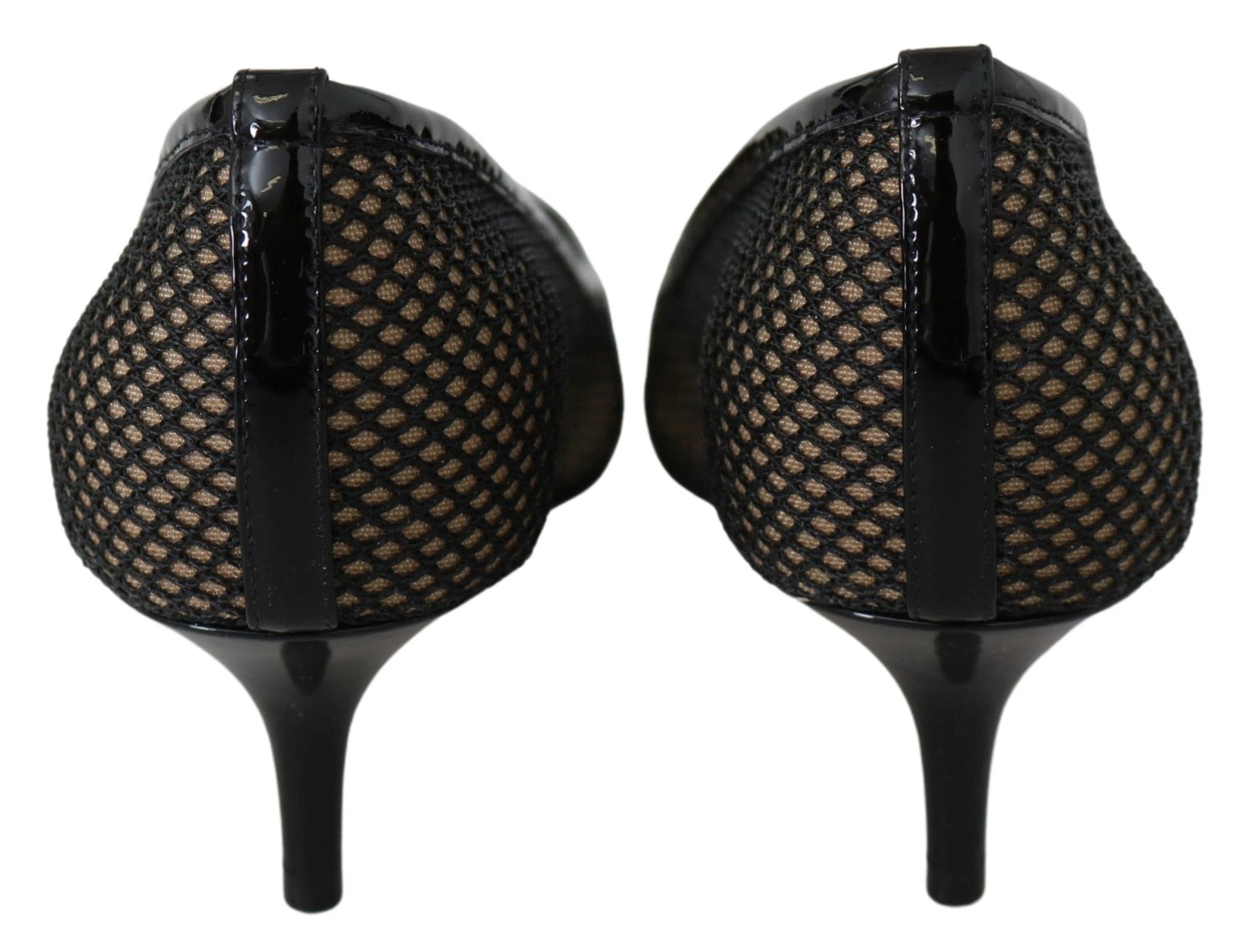 Jimmy Choo Black Mesh and Leather Amika 50 Pumps by Jimmy Choo