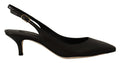 Dolce & Gabbana Black Leather Slingbacks Heels Pumps Shoes by Dolce & Gabbana