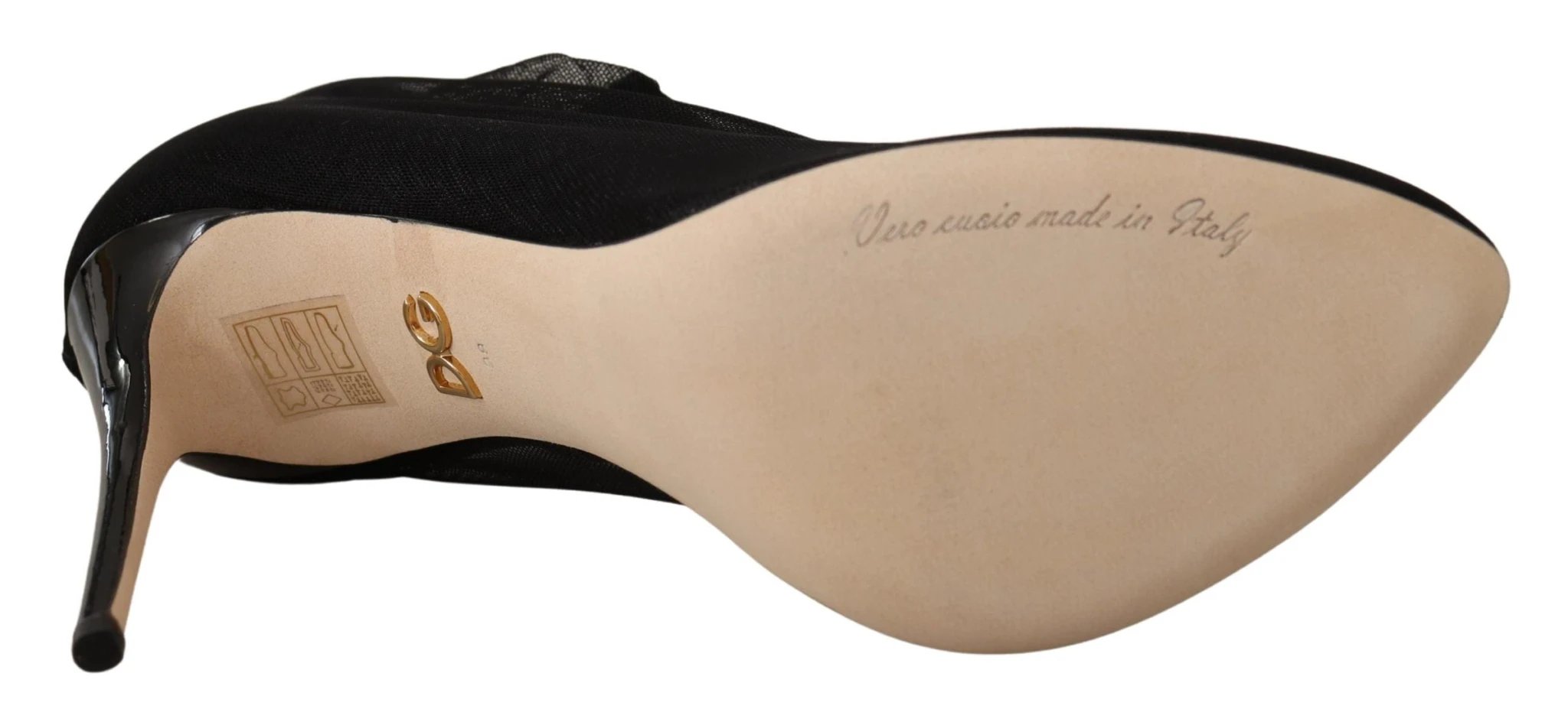 Dolce & Gabbana Black Stretch Tulle Stretch Boots Shoes by Dolce & Gabbana