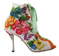 Dolce & Gabbana White Jersey Stretch Boots Open Toes Heels Shoes by Dolce & Gabbana