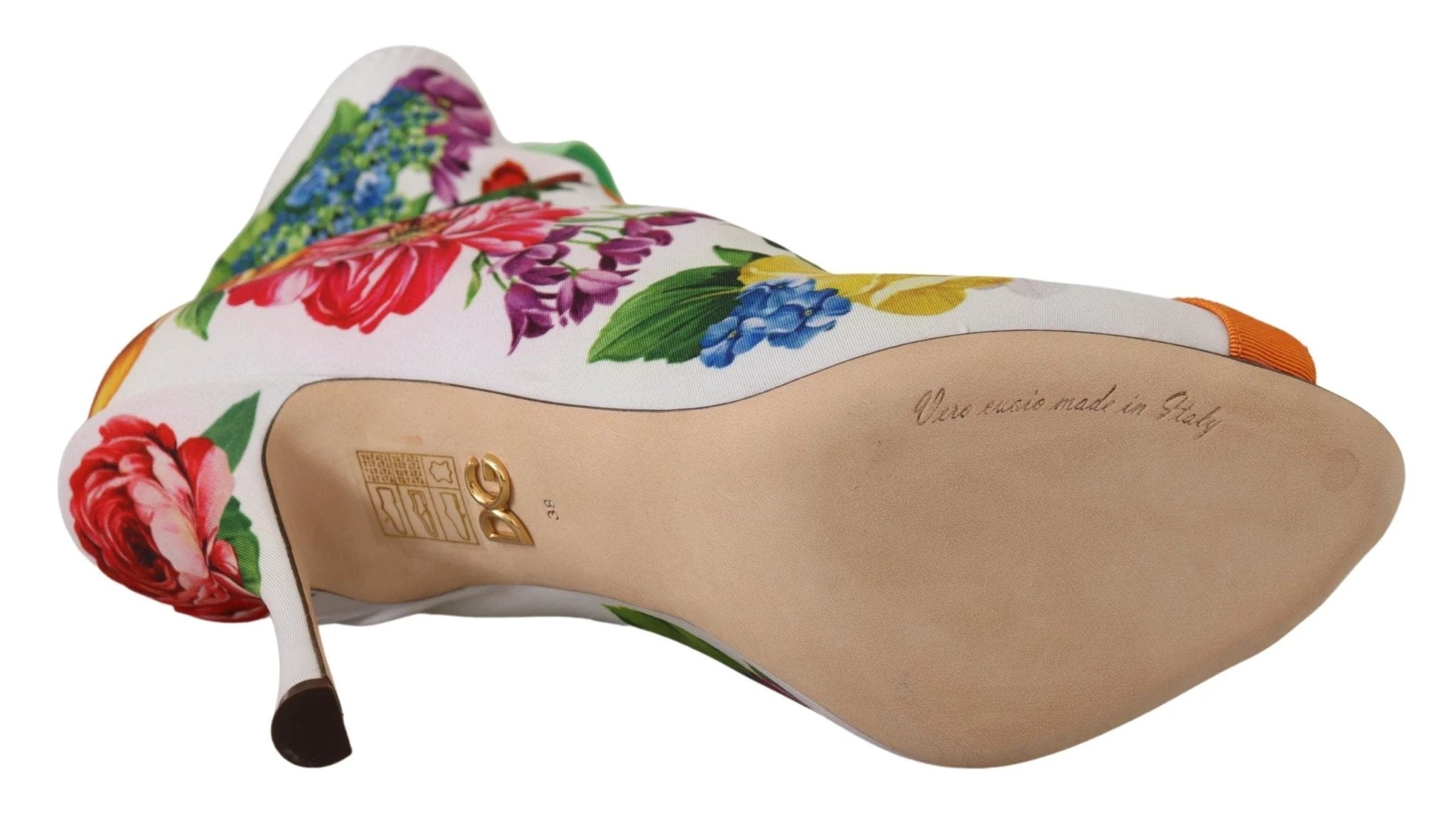 Dolce & Gabbana White Jersey Stretch Boots Open Toes Heels Shoes by Dolce & Gabbana