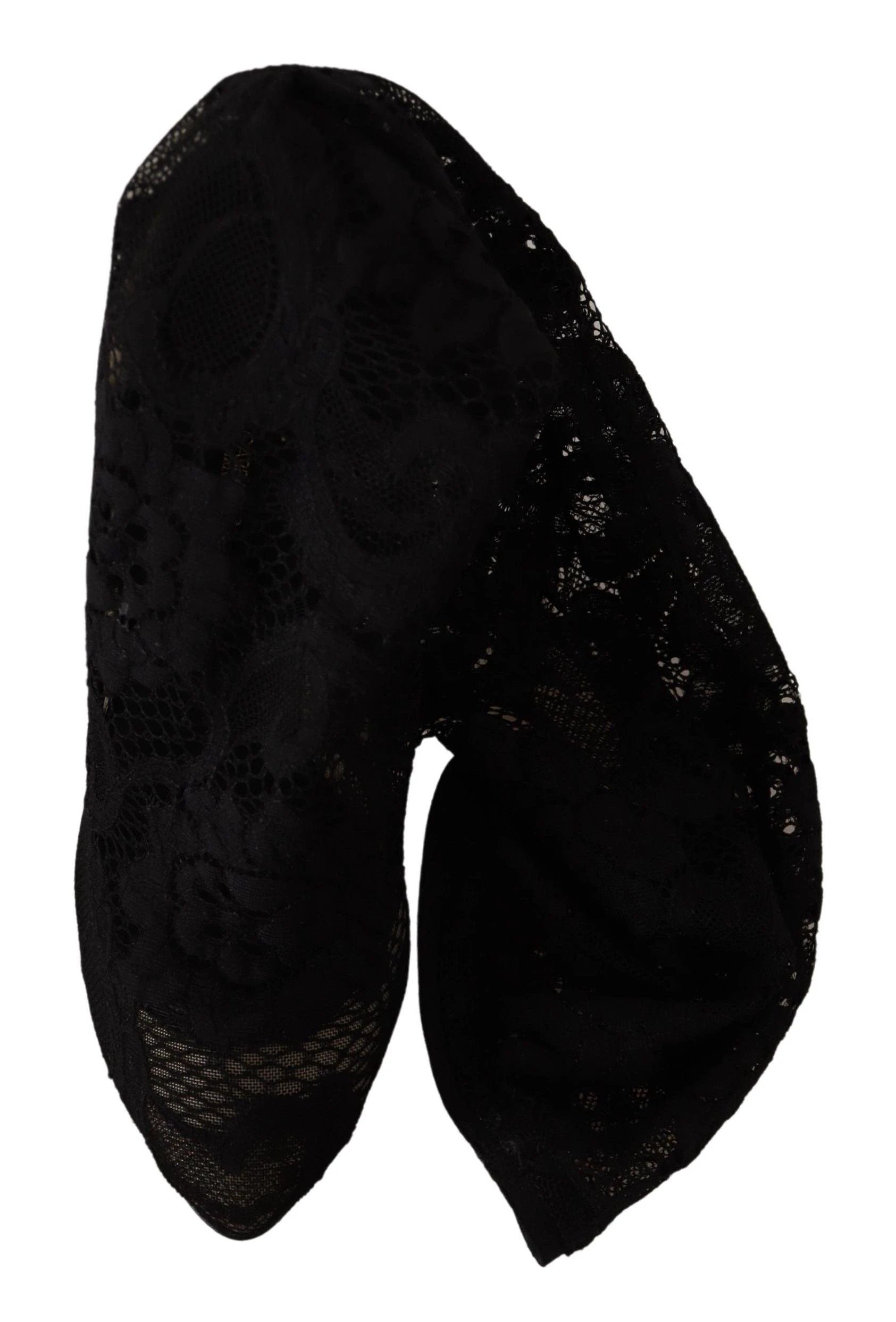 Dolce & Gabbana Black Stretch Socks Taormina Lace Boots Shoes by Dolce & Gabbana