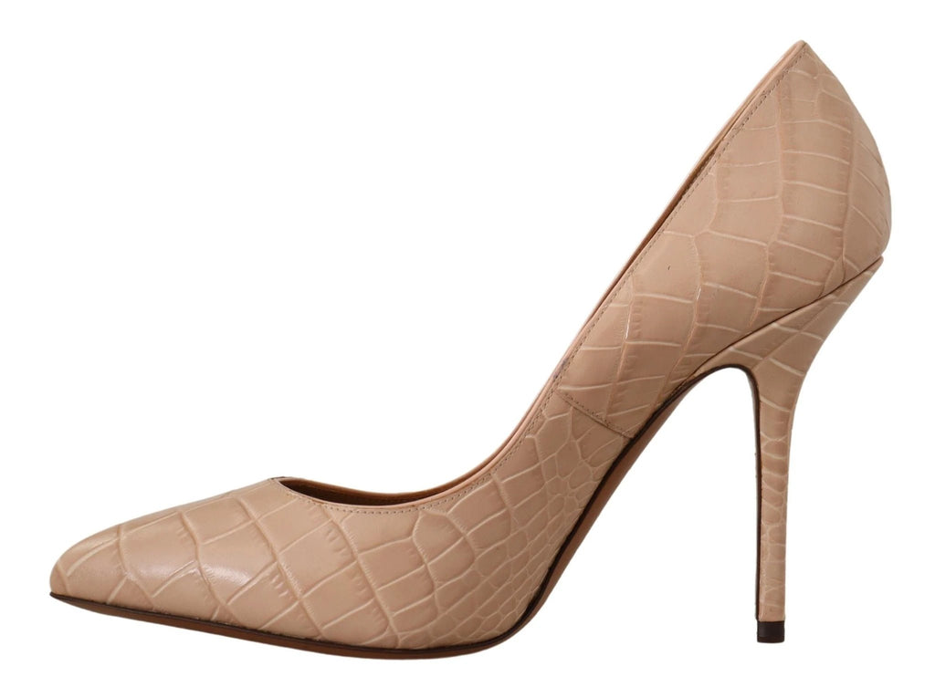 Dolce & Gabbana Beige Leather Bellucci Heels Pumps Shoes by Dolce & Gabbana