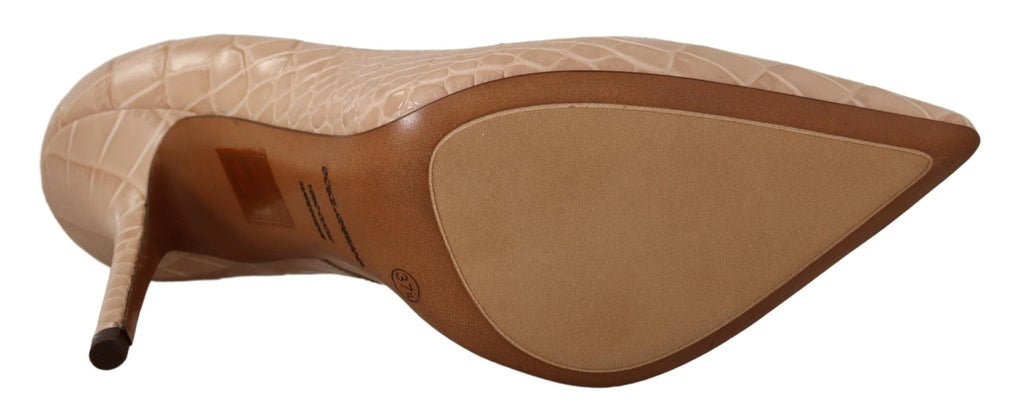 Dolce & Gabbana Beige Leather Bellucci Heels Pumps Shoes by Dolce & Gabbana