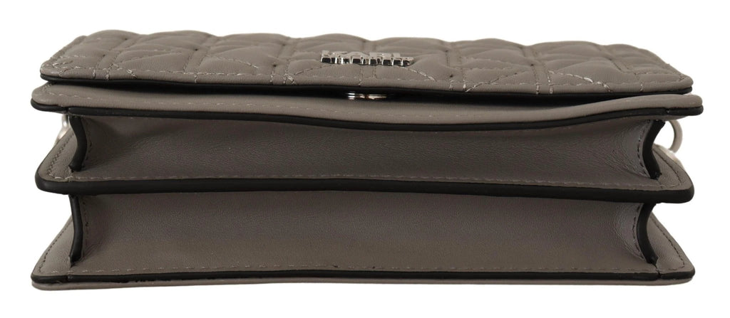 Karl Lagerfeld Light Grey Leather Crossbody Bag by Karl Lagerfeld