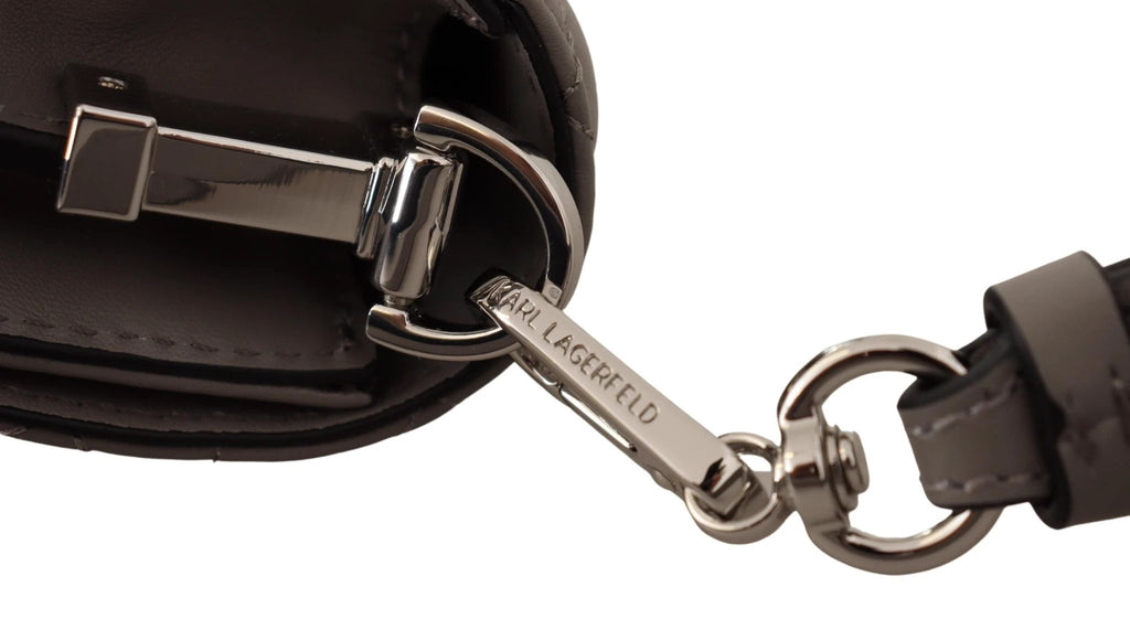 Karl Lagerfeld Light Grey Leather Crossbody Bag by Karl Lagerfeld