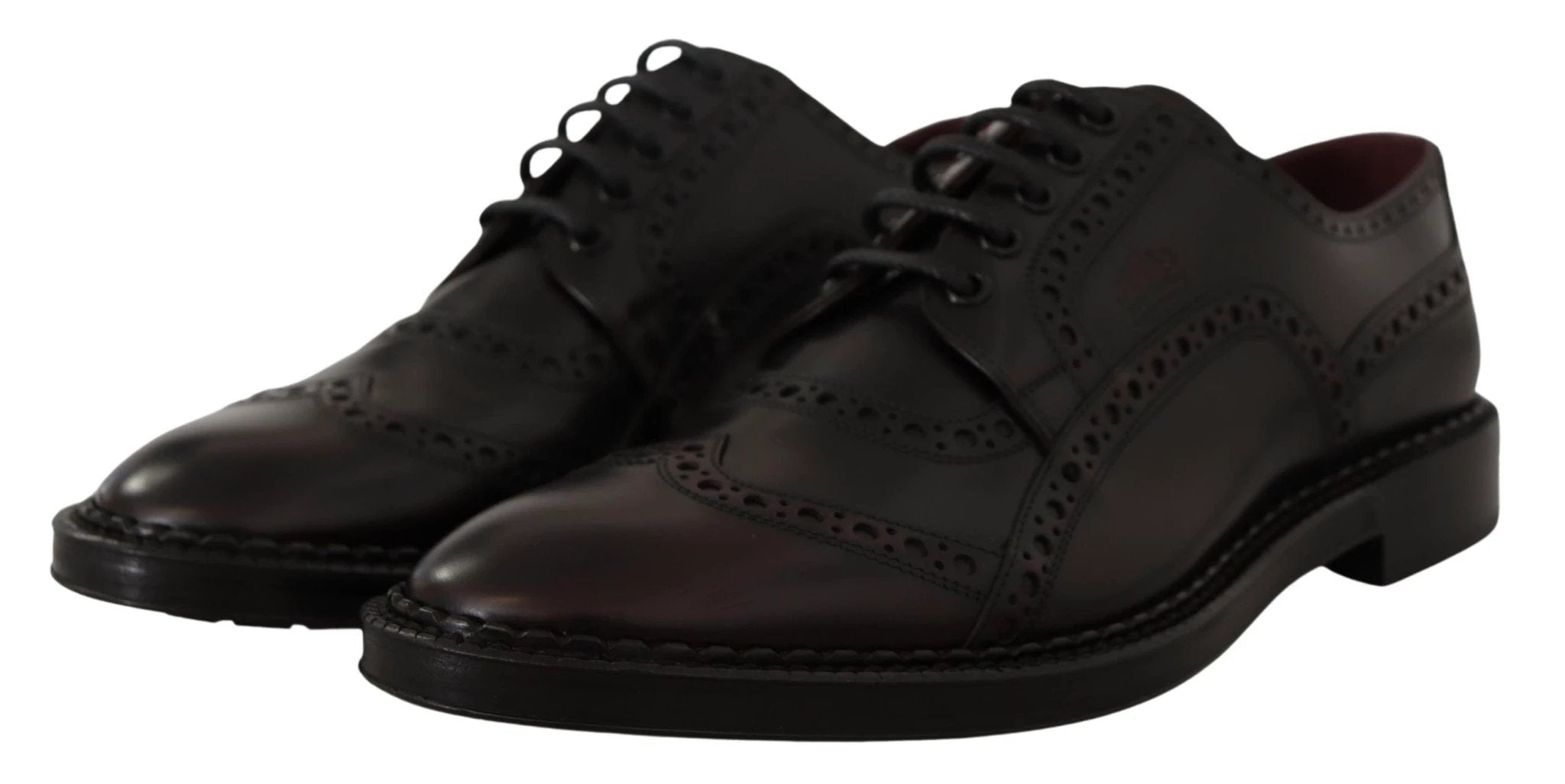 Dolce & Gabbana Purple Leather Oxford Wingtip Formal Shoes by Dolce & Gabbana