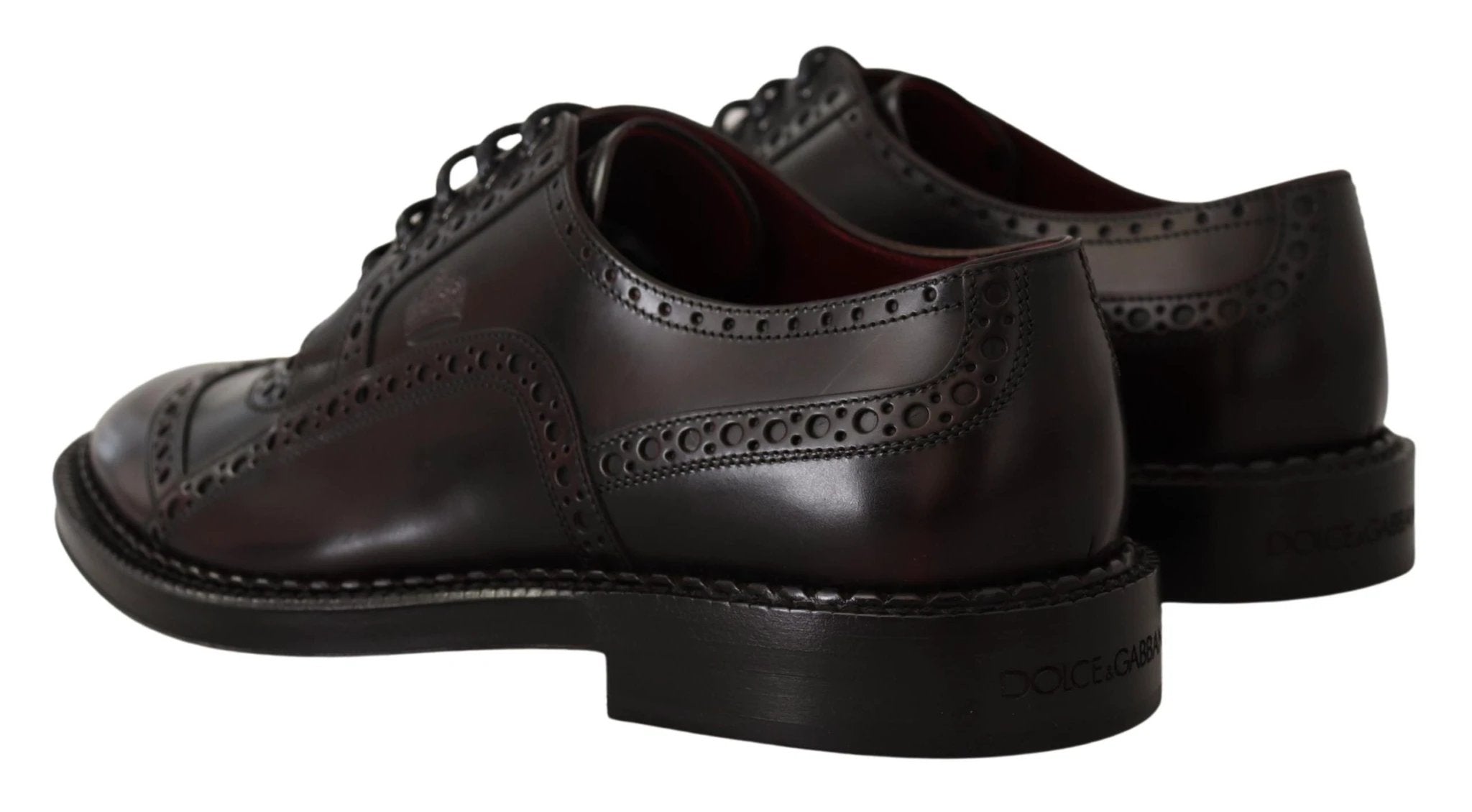 Dolce & Gabbana Purple Leather Oxford Wingtip Formal Shoes by Dolce & Gabbana
