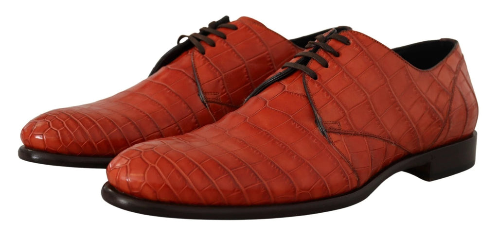 Dolce & Gabbana Orange Exotic Leather Dress Derby Shoes by Dolce & Gabbana