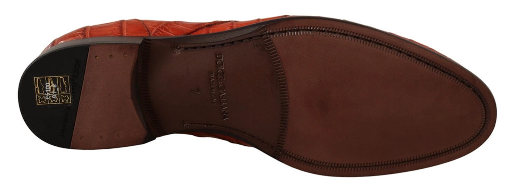 Dolce & Gabbana Orange Exotic Leather Dress Derby Shoes by Dolce & Gabbana