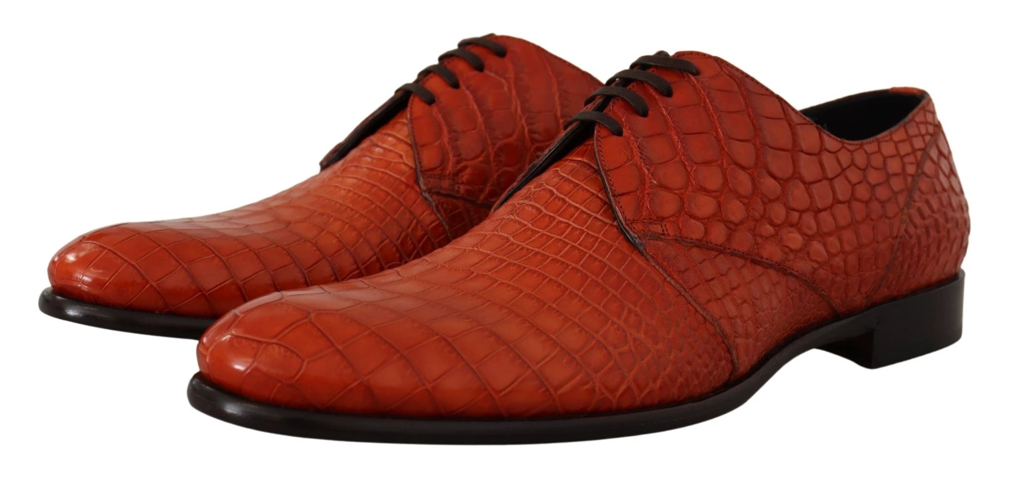 Dolce & Gabbana Orange Exotic Leather Dress Derby Shoes by Dolce & Gabbana